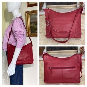 Stone Mountain Red Leather Shoulder Bag